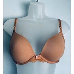 Victoria's Secret Dream Angels Push Up Bra 36B Y2K Beige Lace